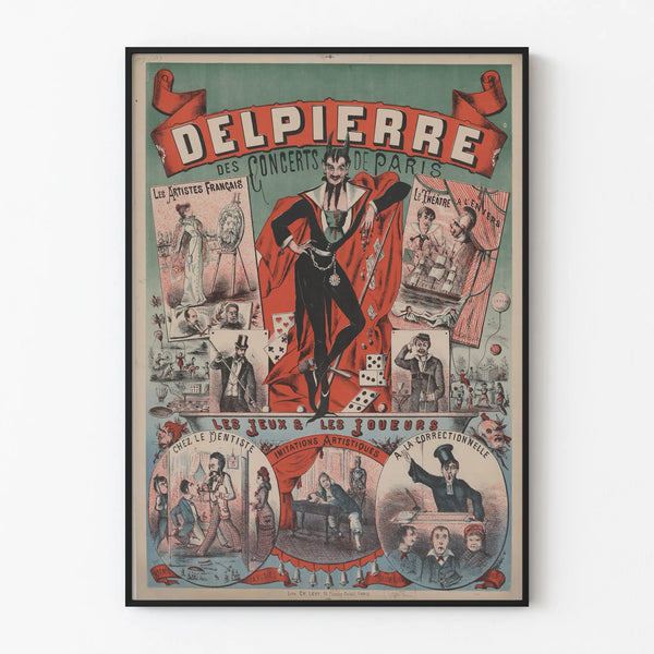 Vintage poster of the Paris concerts Delpierre - Artistic wall decoration
