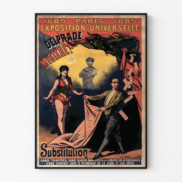 Vintage poster 1889 Universal Exposition Paris - Mystère Show of Delprade