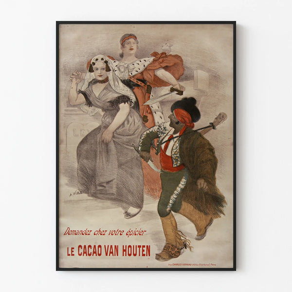 Vintage poster Le Cacao Van Houten wall decoration