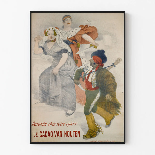 Vintage Poster Le Cacao Van Houten - Retro Wall Decoration