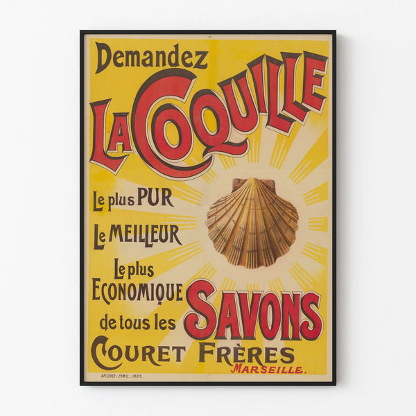 Vintage poster for La Coquille soap Courret Brothers Marseille