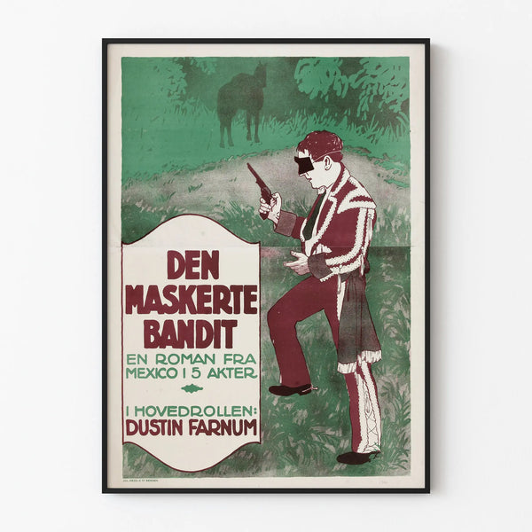Vintage poster Den Maskerte Bandit Art Deco wall decoration
