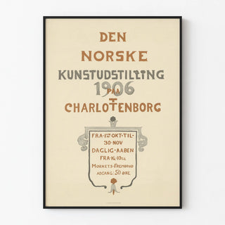 Vintage poster of Norwegian artistic exhibition 1906 Charlottenborg