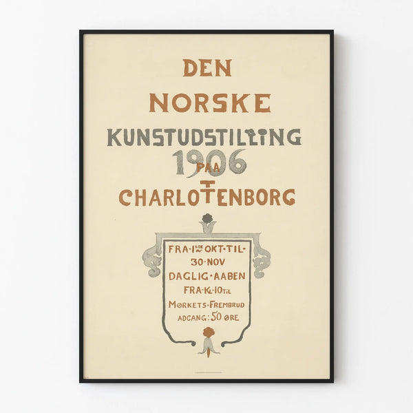 Vintage poster of Norwegian artistic exhibition 1906 Charlottenborg