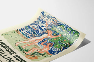 Vintage Poster for Norwegian Art Exhibition at Charlottenborg