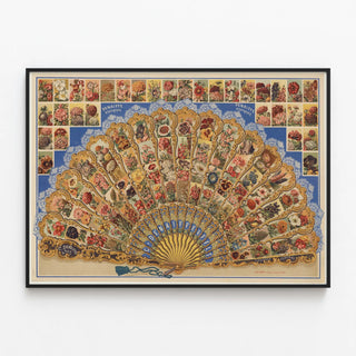 Vintage Poster of a Floral Fan Denaiffe at Carignan — framed artwork on a wall