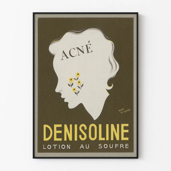 Vintage poster DENISOLINE sulfur lotion against acne