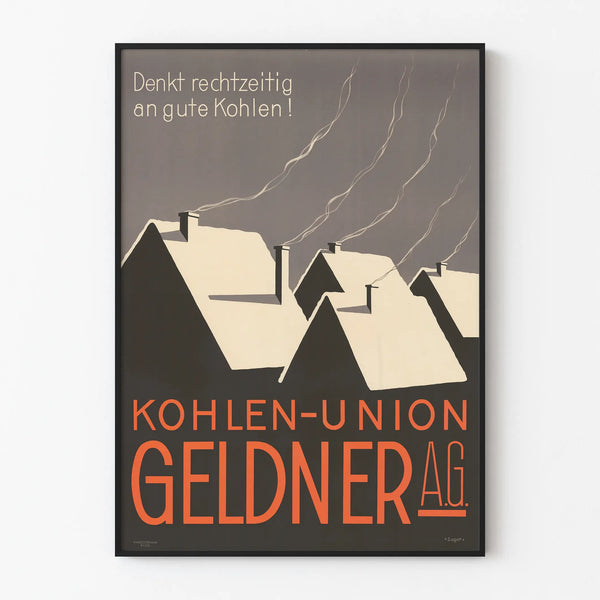 Vintage Kohlen-Union Geldner Poster – Industrial Wall Decoration
