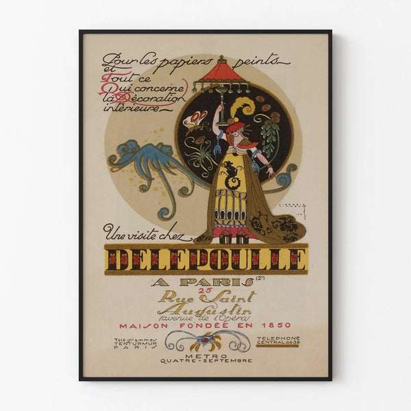 Vintage Delepoulle poster for wall decoration and wallpaper