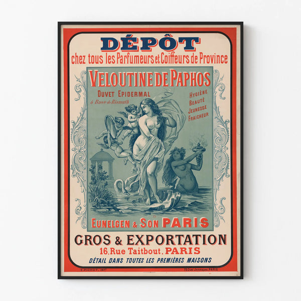Vintage Poster of Veloutine Depot in Paphos - Wall Decoration Fragrance and Beauty