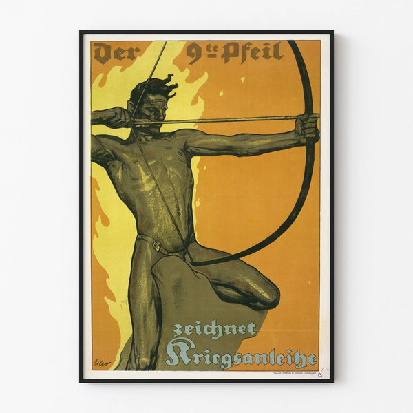 Vintage archer poster - Retro wall decoration