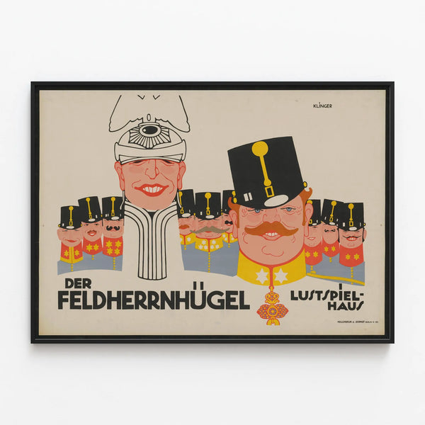 Vintage Poster Der Feldherrnhügel - Retro Military Wall Decoration — framed artwork on a wall