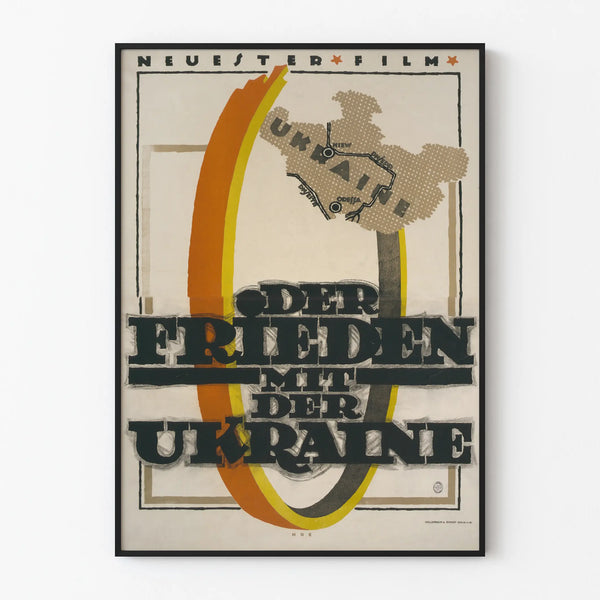 Vintage poster Der Frieden mit der Ukraine - Wall decoration map of Ukraine