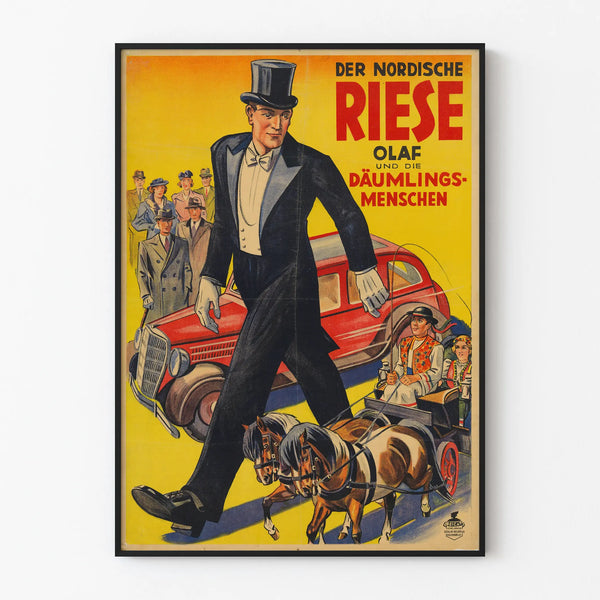 Vintage poster of Der Nordische Riese Olaf for wall decoration