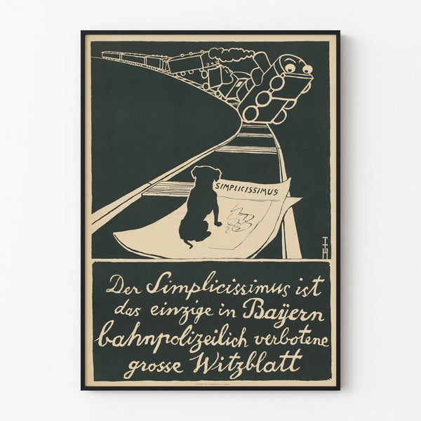 Vintage poster Simplícissimus banned in Bavaria - Original wall decoration