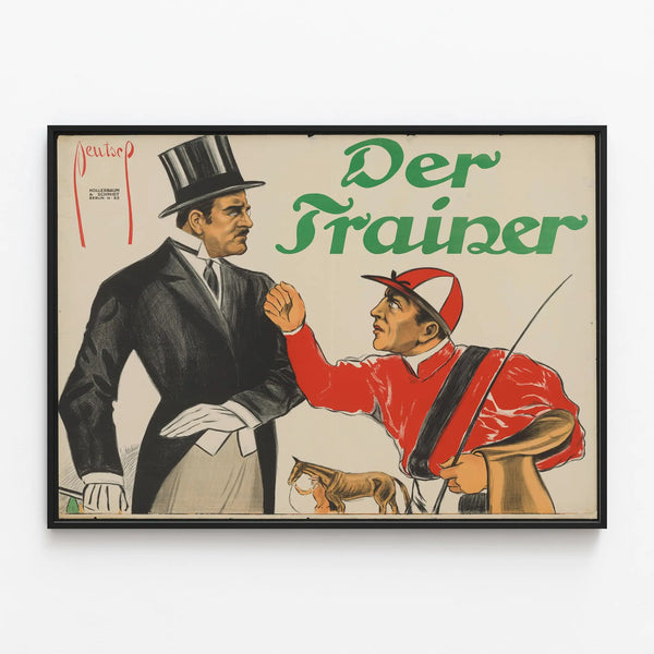 Vintage Poster Der Trainer - Equestrian Wall Decoration — framed artwork on a wall