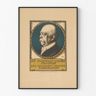 Portrait Caricature Poster of Bismarck by Franz Stuck