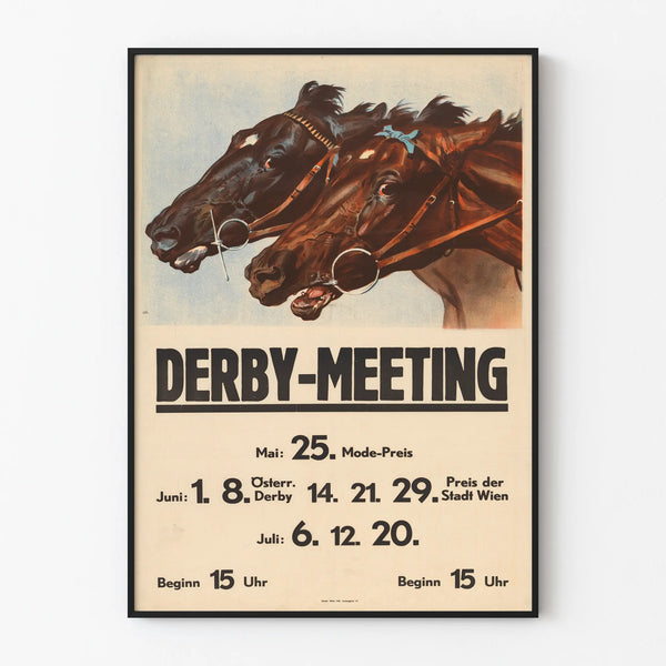 Vintage Derby Meeting Poster - Equestrian Race and Elegance