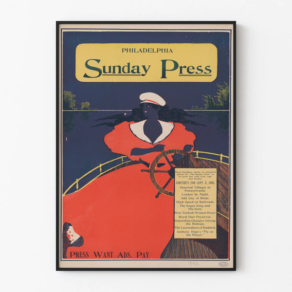 Vintage Poster Philadelphia Sunday Press 1895
