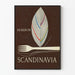 Minimalist Scandinavian design poster with stylized leaf and cutlery