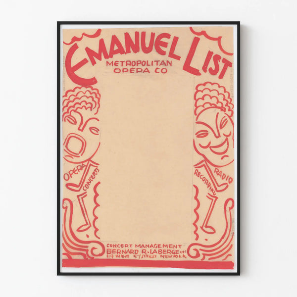 Emanuel List Promotional Poster for Metropolitan Opera Company