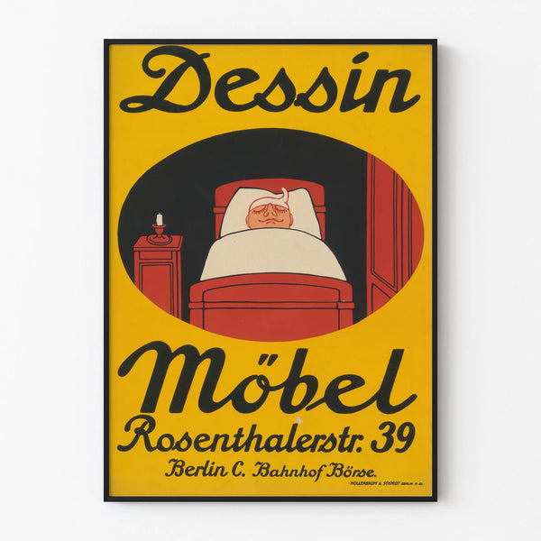 Vintage poster Drawing Möbel for wall decoration bedroom