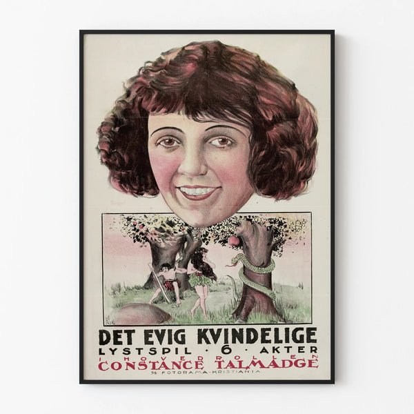Vintage poster Det Evig Kvindelige - Retro feminine illustration