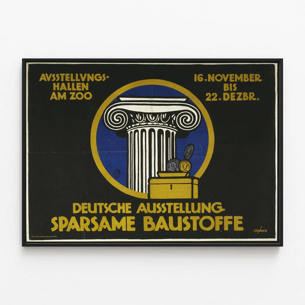 Vintage Poster for the German Materials Exhibition — framed artwork on a wall