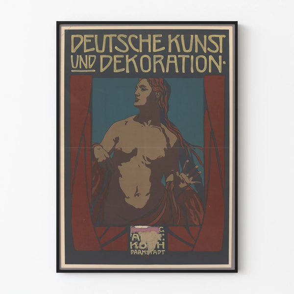 Vintage German Art and Decoration Poster with Human Figure