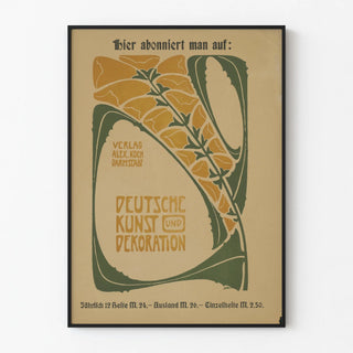 German vintage poster Deutsche Kunst und Dekoration style Art nouveau
