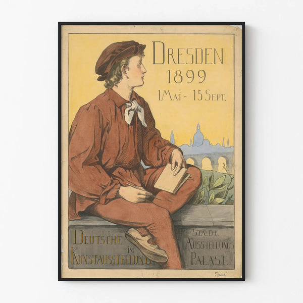 Vintage art exhibition poster in Dresden 1899