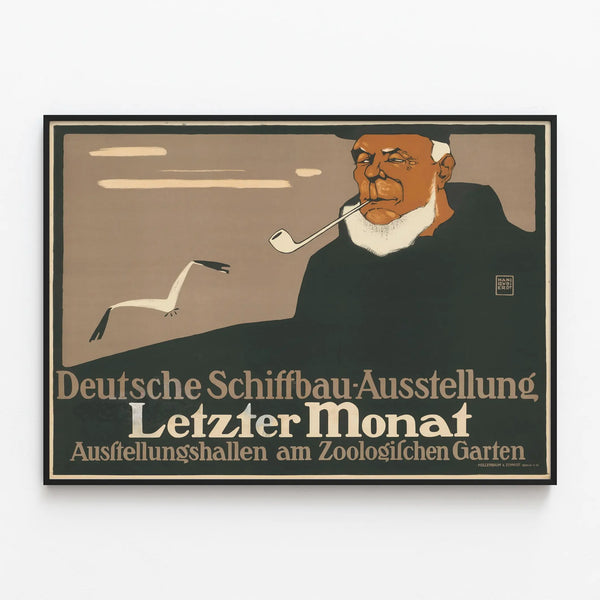 Vintage Poster of the German Construction Exhibition — framed artwork on a wall