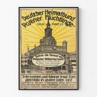 German vintage poster Heimatbund for refugees from Posnanie