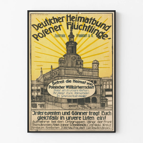 German vintage poster Heimatbund for refugees from Posnanie