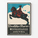 Vintage poster Deutscher Kurier with rider and black horse