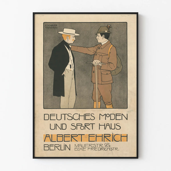 Vintage Poster Wall Decoration Fashion and Sports Albert Ehrich Berlin