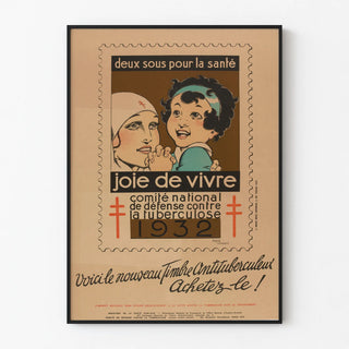 Vintage Poster Anti-Tuberculosis Stamp 1932 - Two Sous for Health