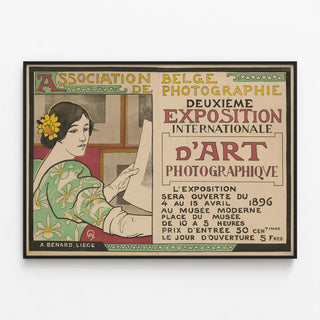 Vintage poster for the 1896 International Exhibition of Photographic Art — framed artwork on a wall