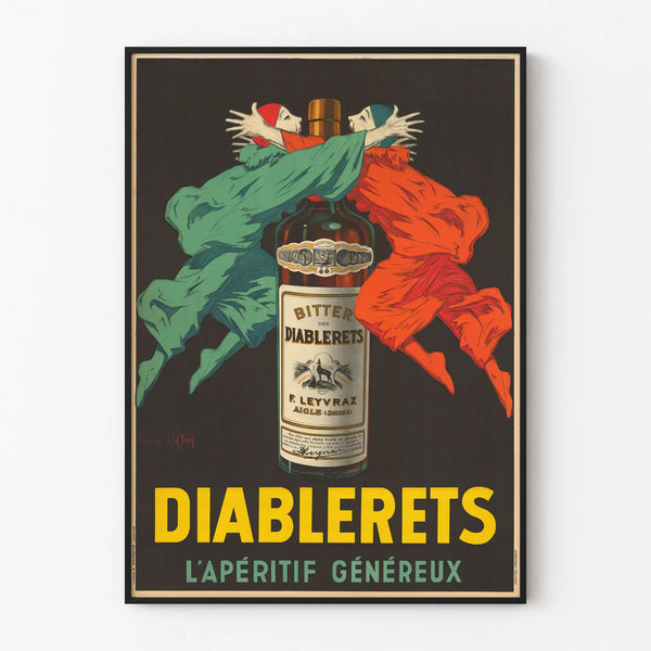 Vintage Bitter Poster of Diablerets - Retro Aperitif Wall Decoration