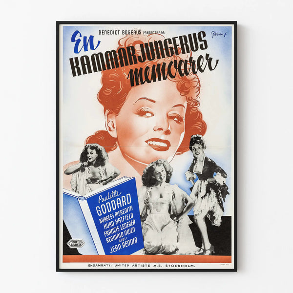 Vintage poster En Kammarjungfrus Memorer for wall decoration classic cinema