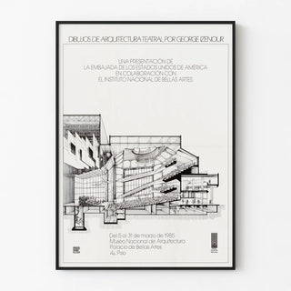 Architectural Poster of the Theater by George Izenour - Cultural Wall Decoration