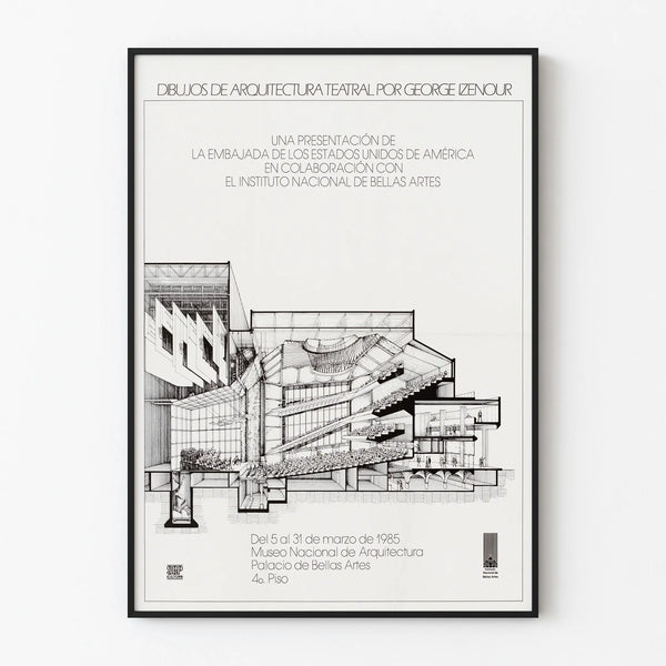 Architectural Poster of the Theater by George Izenour - Cultural Wall Decoration
