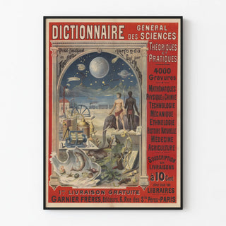 Vintage Poster of the General Dictionary of Theoretical and Practical Sciences