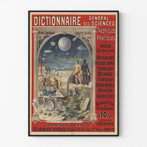 Vintage Poster of the General Dictionary of Theoretical and Practical Sciences