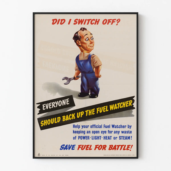 Retro Poster Did I Switch Off - Energy Saving Poster