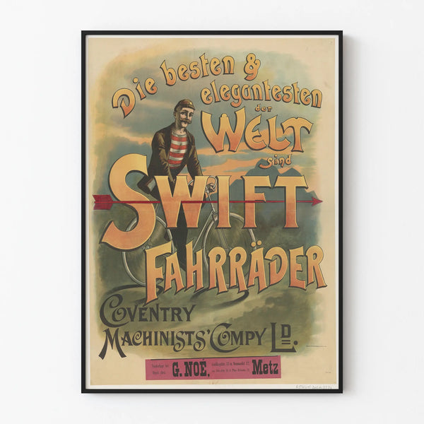 Vintage Swift Bicycles Poster - Elegant Wall Decoration