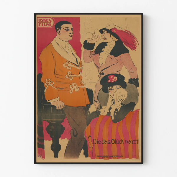 Vintage poster Die das Glück narrt - Antique wall decoration