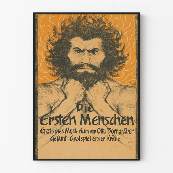 Vintage Poster The First Humans - Intense Wall Decoration