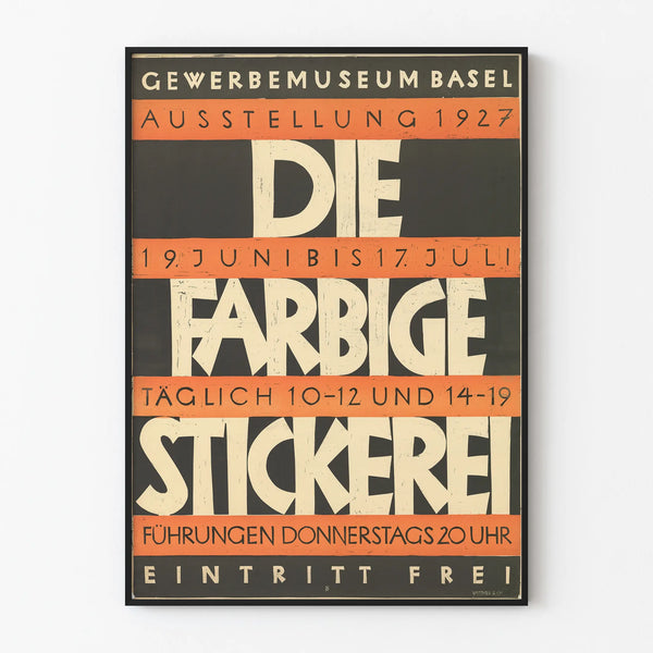 Vintage poster for the exhibition Die Farbige Stickerei 1927