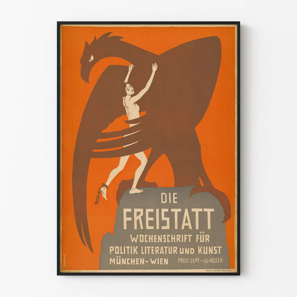 Vintage poster Die Freistatt for political and artistic wall decoration